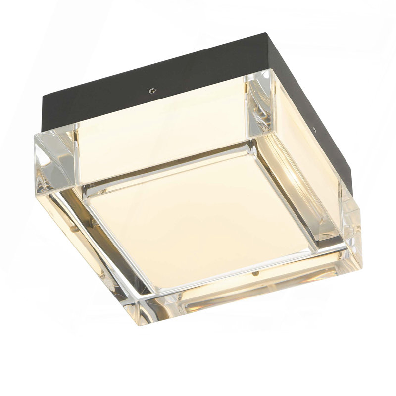 5" Black Integrated LED Flush Mount, 2.5" H x 5" W x 5" D, Black