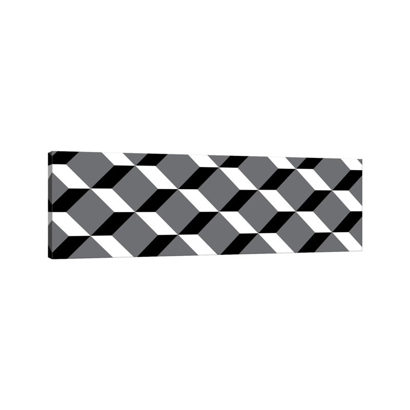 Modern Art- Cuboids by 5by5collective - Wrapped Canvas Panoramic Print, 30.48 cm H x 91.44 cm W x 1.91 cm D