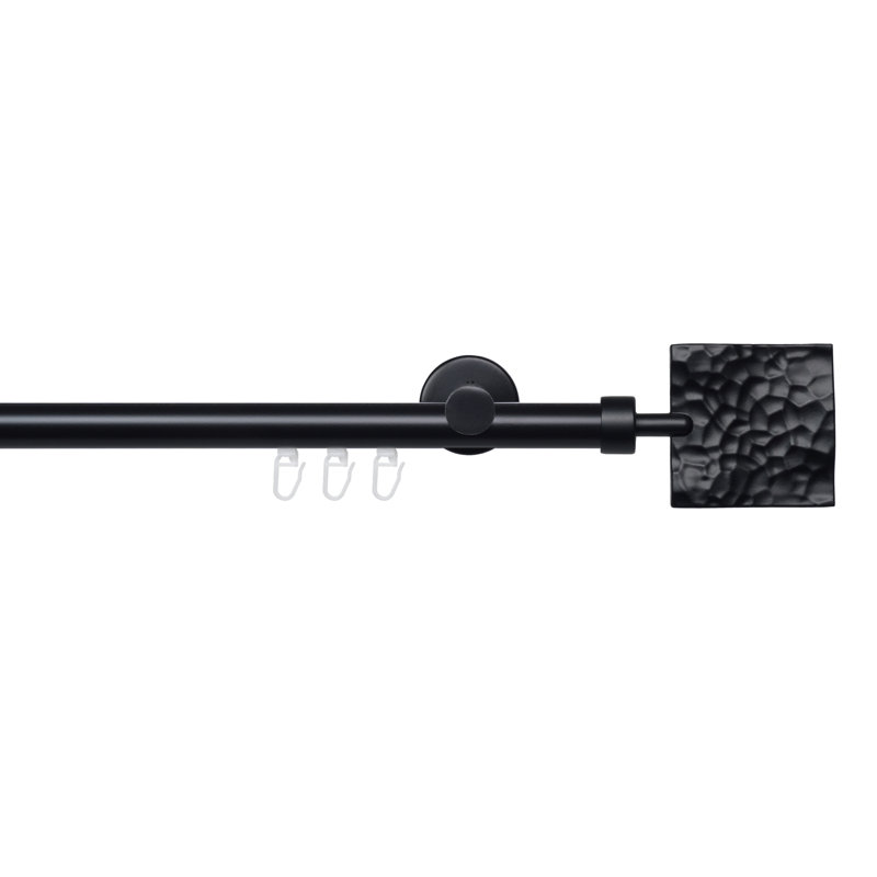 Olivia Curtain Pole Set, 3cm H x 240cm W x 7cm D, Black
