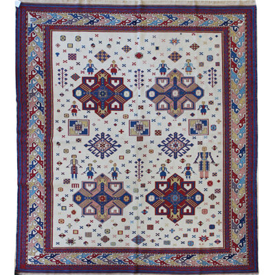 Borchalu One-of-a-Kind 8'3" X 9'3" New Age Wool Area Rug in