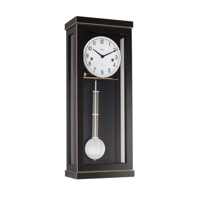 Solid Wood Pendulum Wall Clock, Black