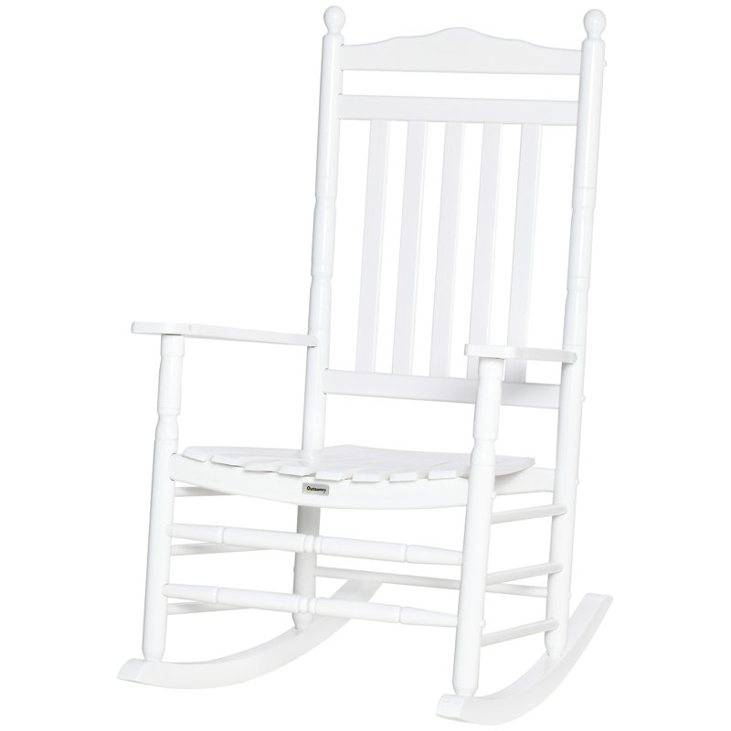 Chaise berçante à dossier pour porche, Blanc