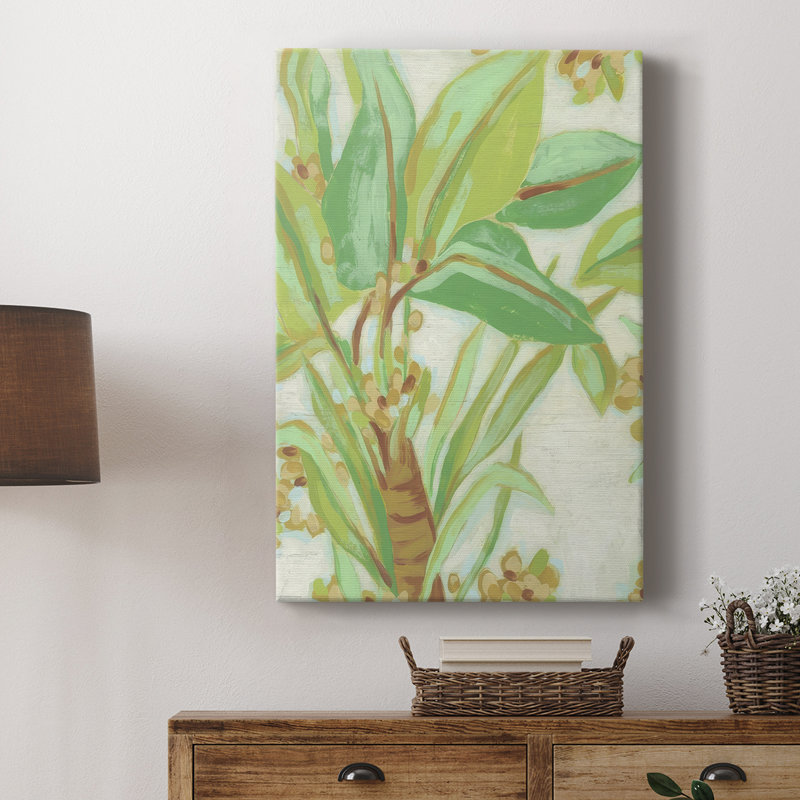 Island Leaf Fresco I -Galerie enveloppée Cavas, H 18 po x l 12 po
