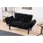 Stylish 2-Seat Sofa Bed, Black Microfiber, 61.0 x 33.5 x 27.6 inches | 100% Metal Frame, High DNS Foam Filling | Easy Clean Fabric, Max Weight Capacity: 440 lbs | Perfect for Modern Living Rooms & Guest Rooms-713767579