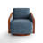 Upholstered Farmhouse Edging Swivel Barrel Chair With Toss Pillows-723334082