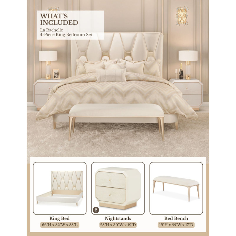 La Rachelle Queen 4-piece Bedroom Set, King