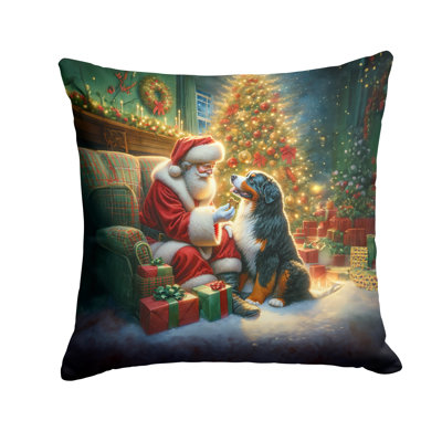 Coussin Bernese Mountain Dog and Santa Claus