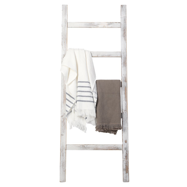 Evideco 4-Bars 17.7 in. W Free Standing Bath Towel Ladder Wall