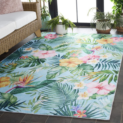 Tapis floral lavable à la machine Biranna 849 Performance