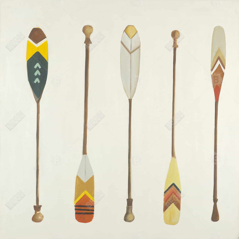 «Canoe Paddles», reproduction sur toile, Toile tendue, H 16 po x l 16 po