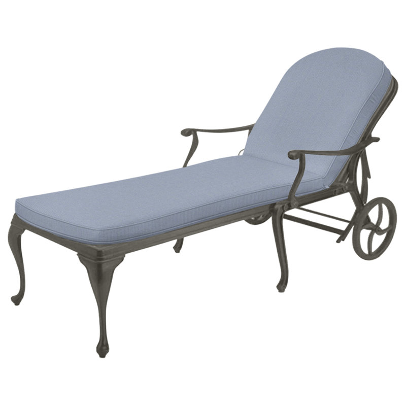 Provance Aluminum Chaise - Slate Gray, No Welt, Arbor Chambray, Slate Gray