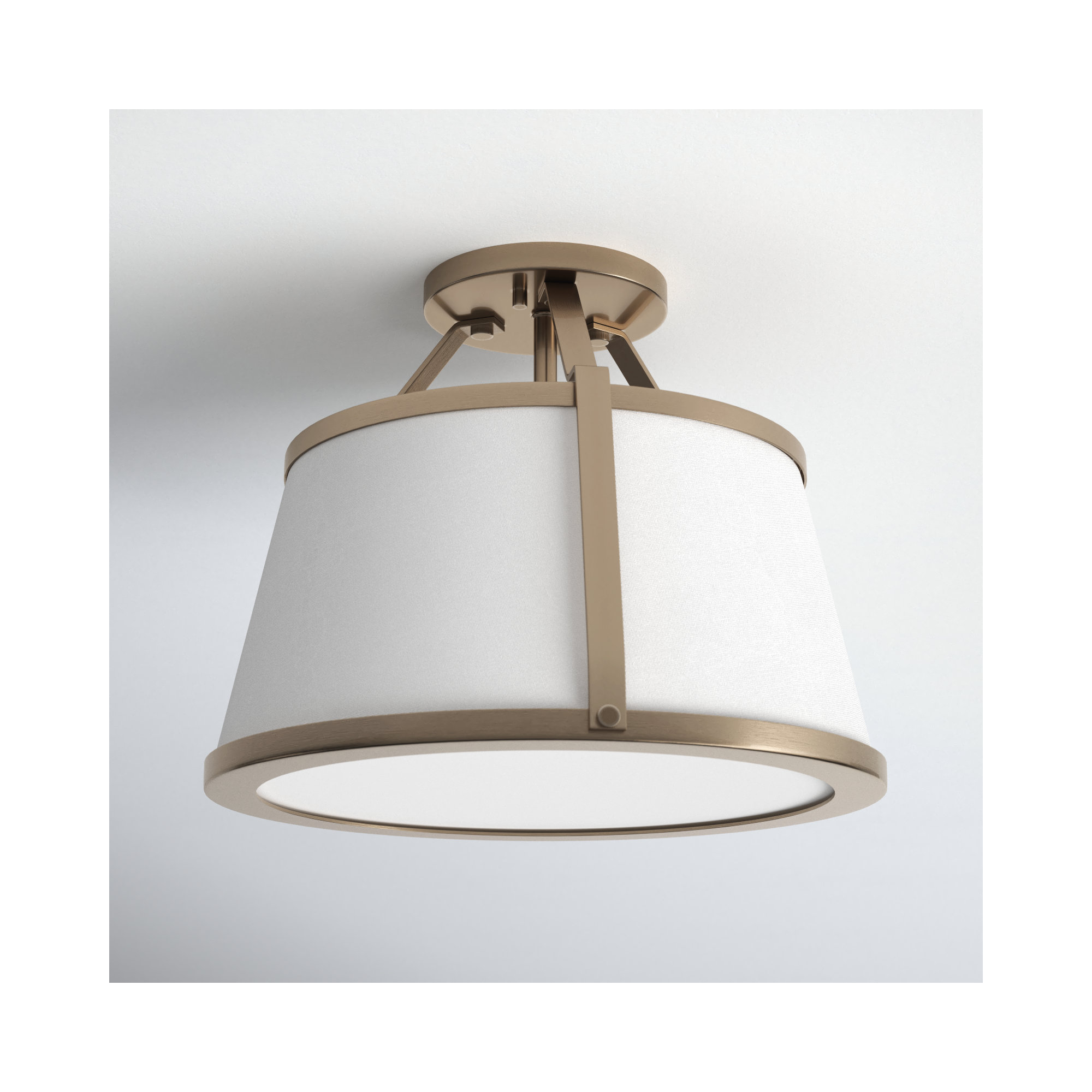Vonnie 3 Light Semi Flush Mount, Burnished Brass