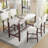 Counter Height Table, 47.5 Inch Faux Marble Finish Bar Dining Table, Modern Bar Tall Dining Table For Home Kitchen, Living Room, Balcony, Office