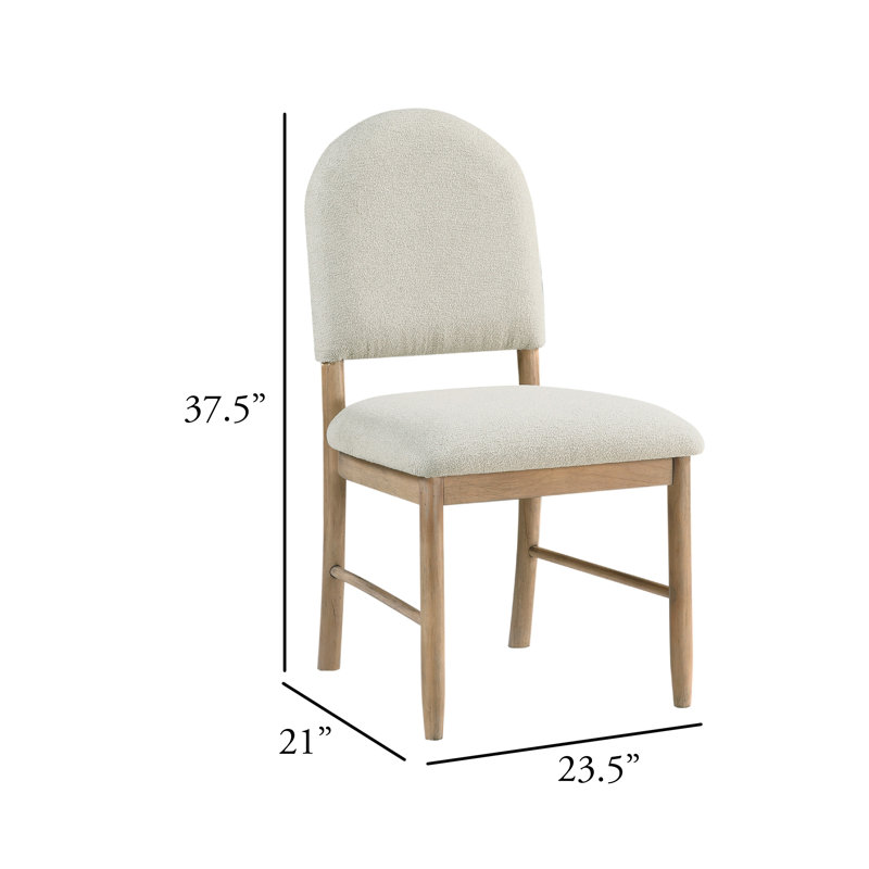 Ensemble de 2 chaises d'appoint Neka, polyester beige, bois brun naturel