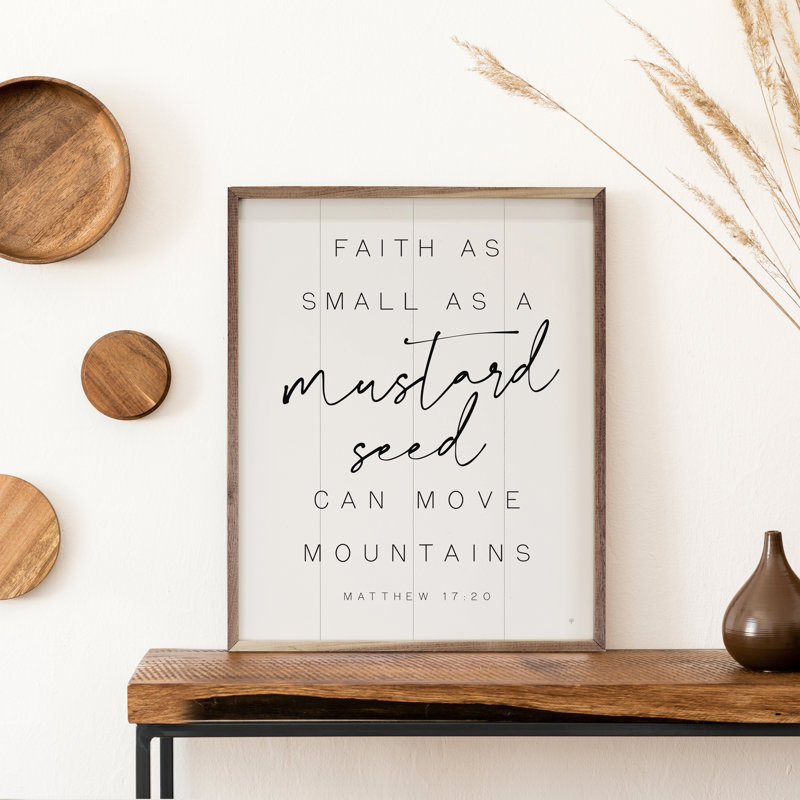 Mustard Seed Matthew 17 20 White, 10" H x 8" W