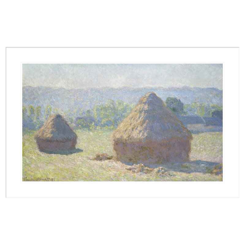Bottes de foin fin de l'été par Claude Monet, impression giclée sur cadre, H 27,49 po x l 41,5 po