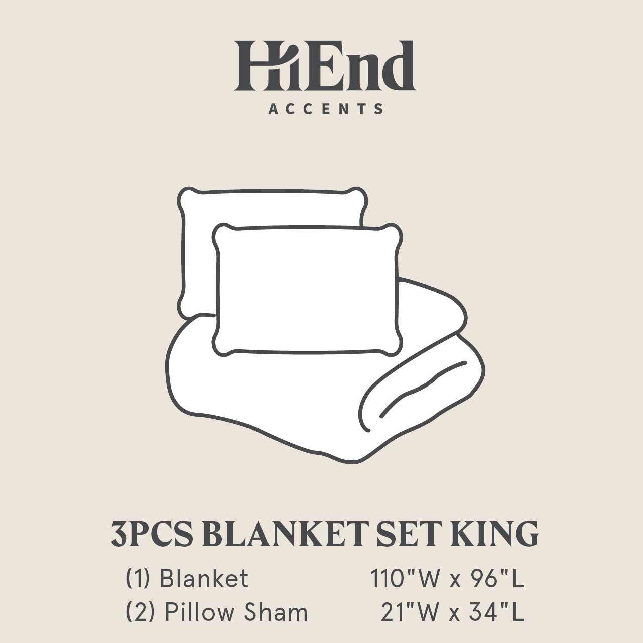 Cotton Voile Classic Casual Modern Rustic Soft Lightweight Throw Blanket Set, King, White