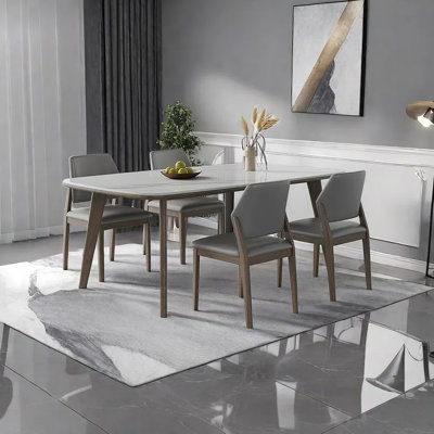 Rock plate dining table and chair combination