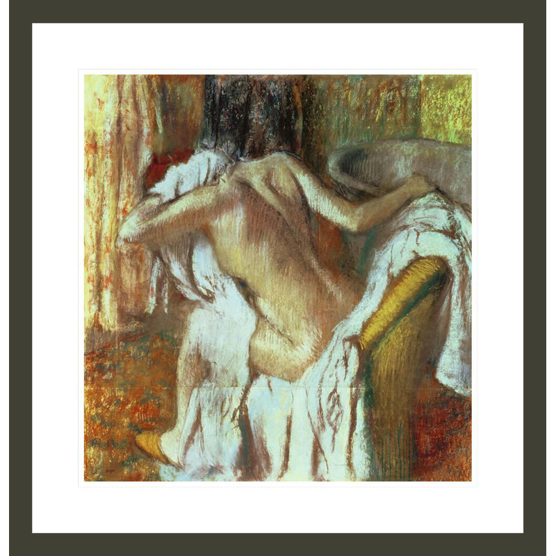 «Femme se séchant» par Edgar Degas, impression giclée sur cadre, H 24,34 po x l 23,5 po