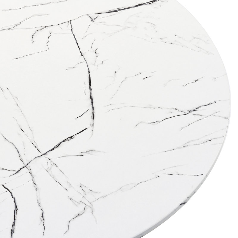 Table de salle à manger Kitchen, Marbre blanc, H 29 po x L 23,6 po x l 23,6 po