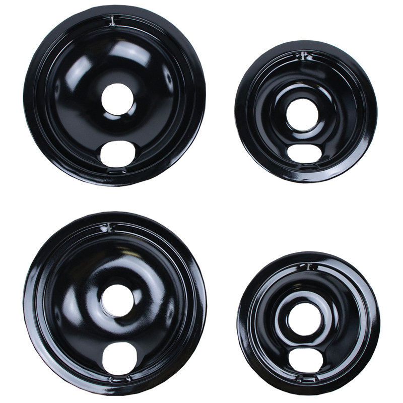Certified Appliances Universal Range Drip Pan, 2.9" H x 10.4" W x 10.4" D, Black