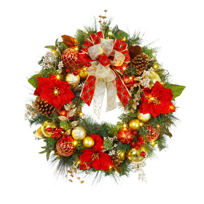 Faux Lighted 30'' Wreath
