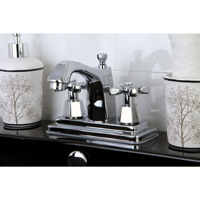 Robinet de salle de bain central à avec ensemble de drain bain, Chrome poli