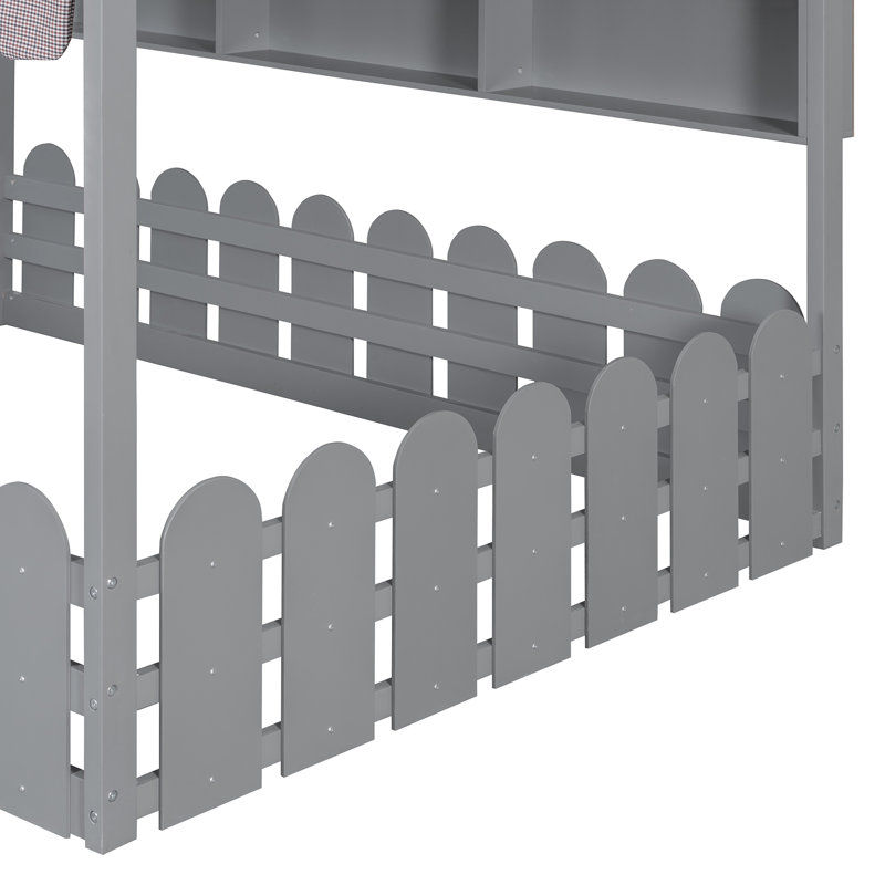 Lit double pour enfants Montessori, Lit double, Gris