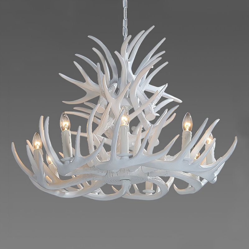 Breighana 9 - Light Tiered Chandelier, White