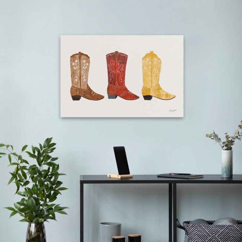 Botte de cow-boy moderne rustique et bohémienne de style occidental VII, H 24 po x l 16 po