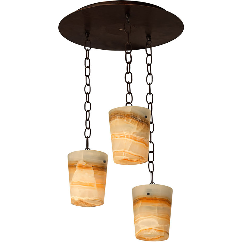 Malibu 3 - Light Pendant, Antique Old World, Gray/Ivory/Brown