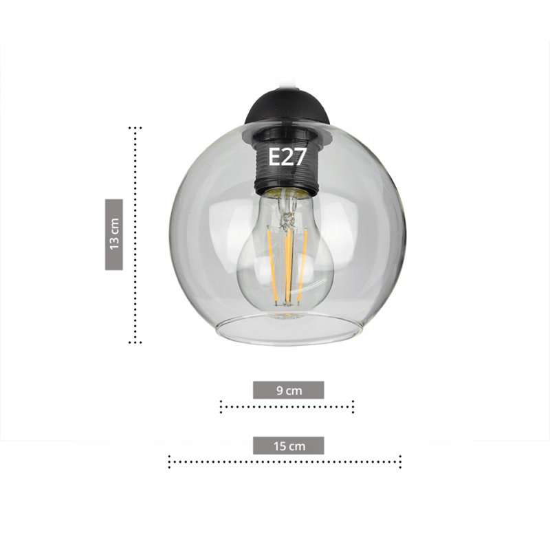 Sargat Glass Semi Flush Mount, Transparent