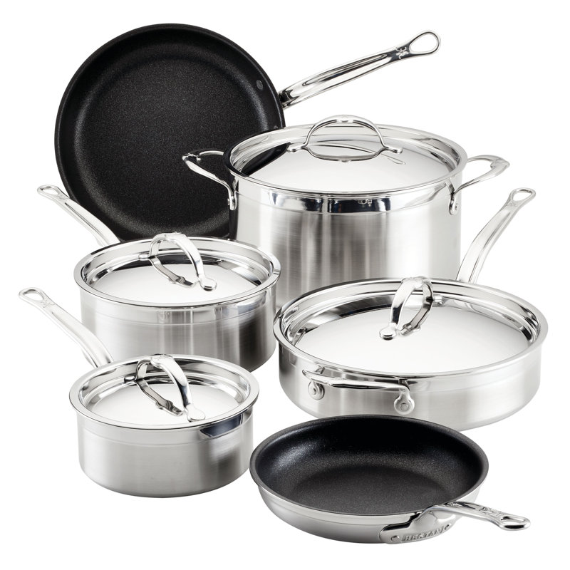 ProBond 10-Piece TITUM® Nonstick Set (1.5Qt and 3Qt Covered Saucepans, 8Qt Covered Stockpot, 3.5Qt Covered Sauté with Helper Handle, 8.5" and 11" Open Skillets)