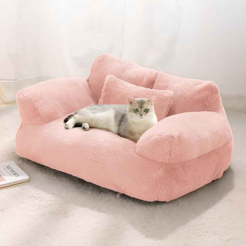 Canapé-lit Bolster avec housse amovible, H 11,8 po x l 25,6 po x P 18 po, Rose