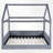 Full Size Upholstered House Platform Bed With LED Light-1089481790