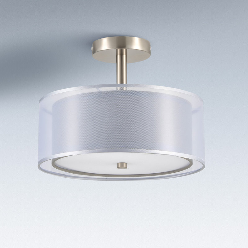 Plafonnier semi-encastré 3 lumières, Gris