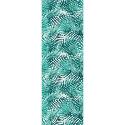 Ashburton Removable Watercolor Tropical Palm Leaves Seamless 10' L x 25" W Peel and Stick Wallpaper Roll