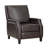 Iancarlo 1Pc Reclining Seat, Dark Brown, Solid Wood Construction, Metal Reinforced Brown Faux Leather Recliner, Wood, Foam Padding Seat And Back-121273843