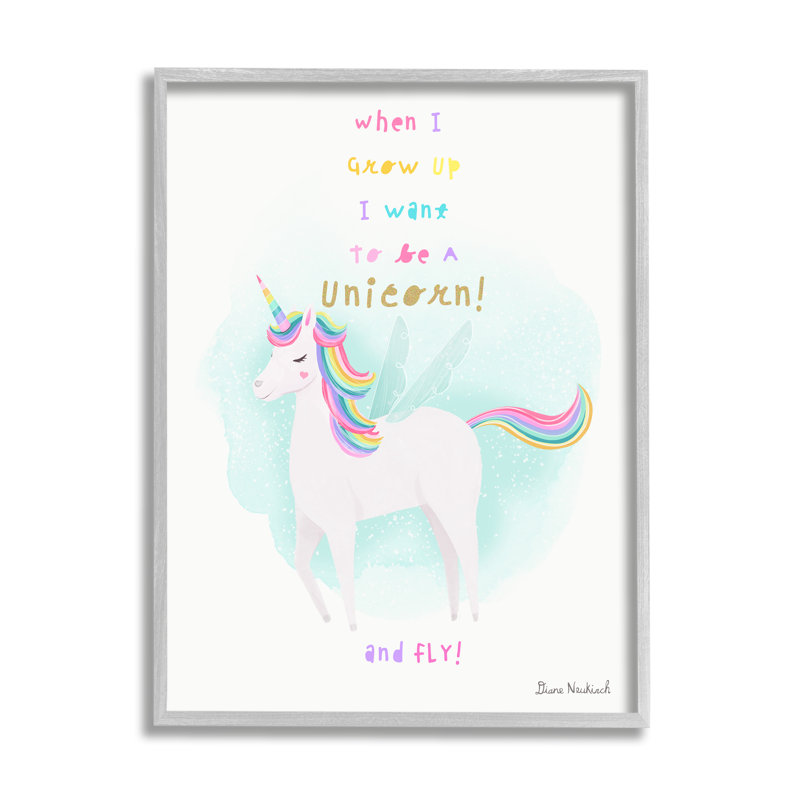 Citation inspirante de licorne, H 20 po x l 16 po x P 1,5 po, Estampe numérique Farmhouse