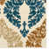 Altagracia Geometric Damask Ivory and Blue Soft Low Pile Area Rug