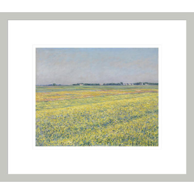 La plaine des champs jaunes de Gennevilliers par Gustave Caillebotte - Impression Giclée encadrée