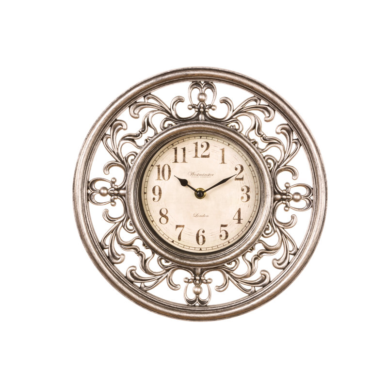 Horloge murale 6 po Alexis, Platinum