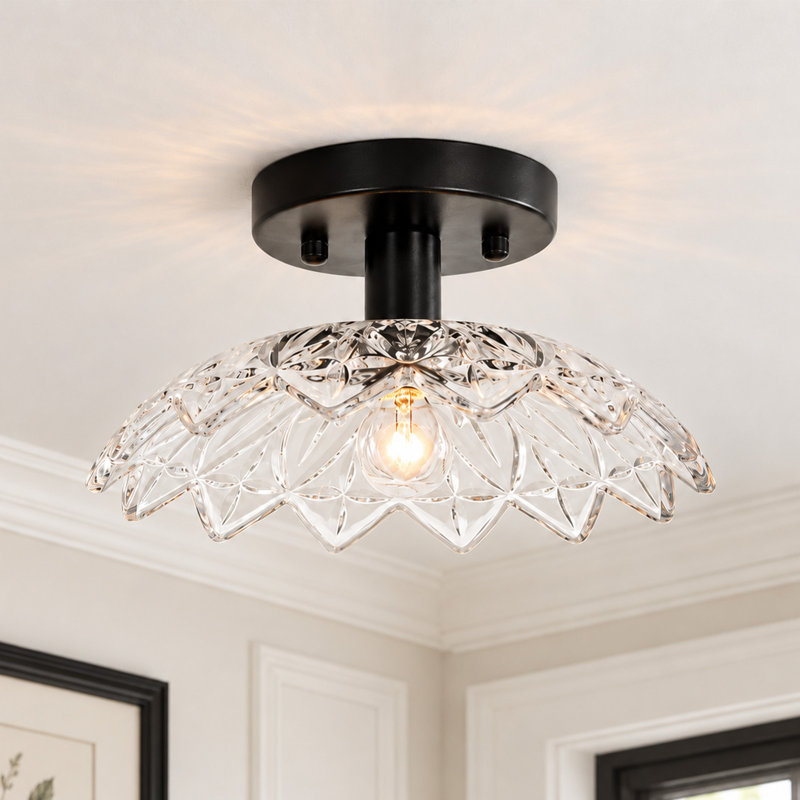 Plafonnier semi-encastré moderne à 1 lumière pour entrée