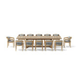 Outdoor 13 - Piece Teak Dining Set with Cushions