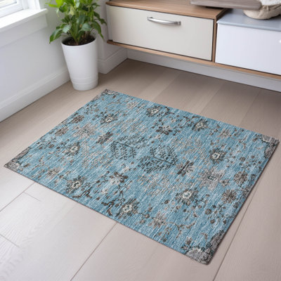 Premium Machine Washable Gurubaksh AMF1156 Floral Rug