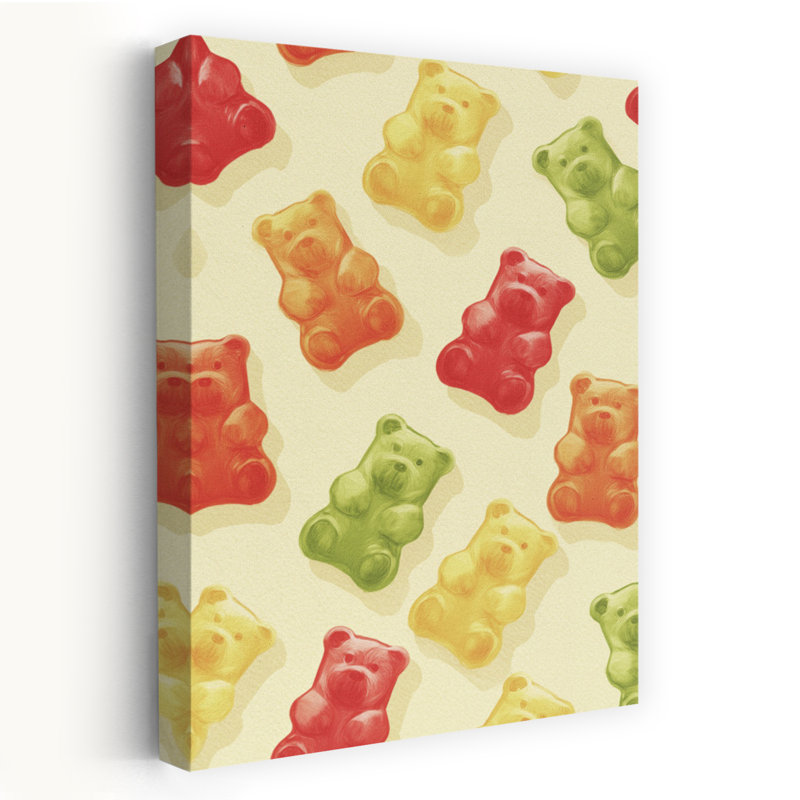 Art contemporain, art mural coloré ours contemporain, H 48 po x l 32 po
