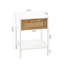 Table de bout 15,96 po - Table de chevet blanche moderne pour le bureau. Pieds en métal, fabrication. Assemblage et entretien faciles. Capacité de charge de 120 lb. Côté polyvalent avec tiroir, salon, chambre à coucher. Structure.-902517324