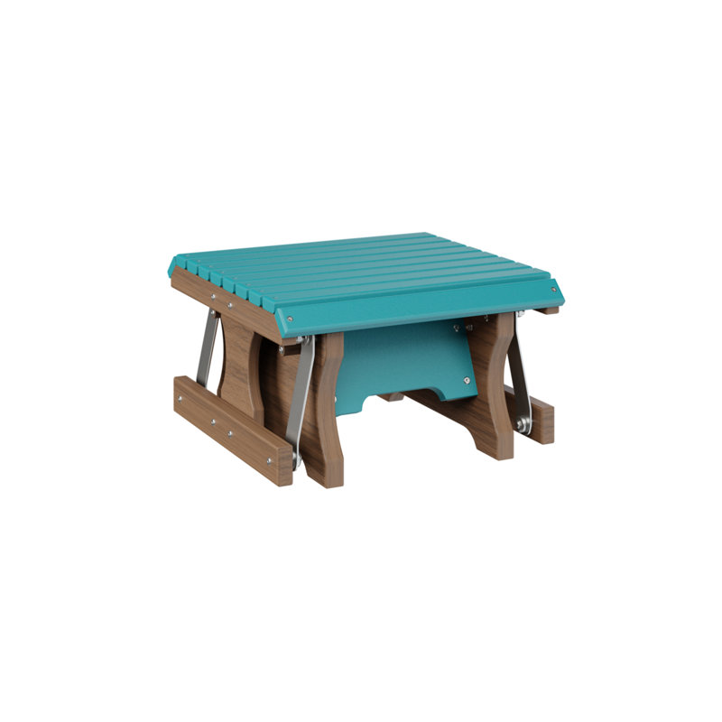 Repose-pieds berlinois berlinois de qualité supérieure, Aruba Blue Top/Antique Mahogany Base