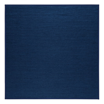 Tapis bleu uni lavable à la machine