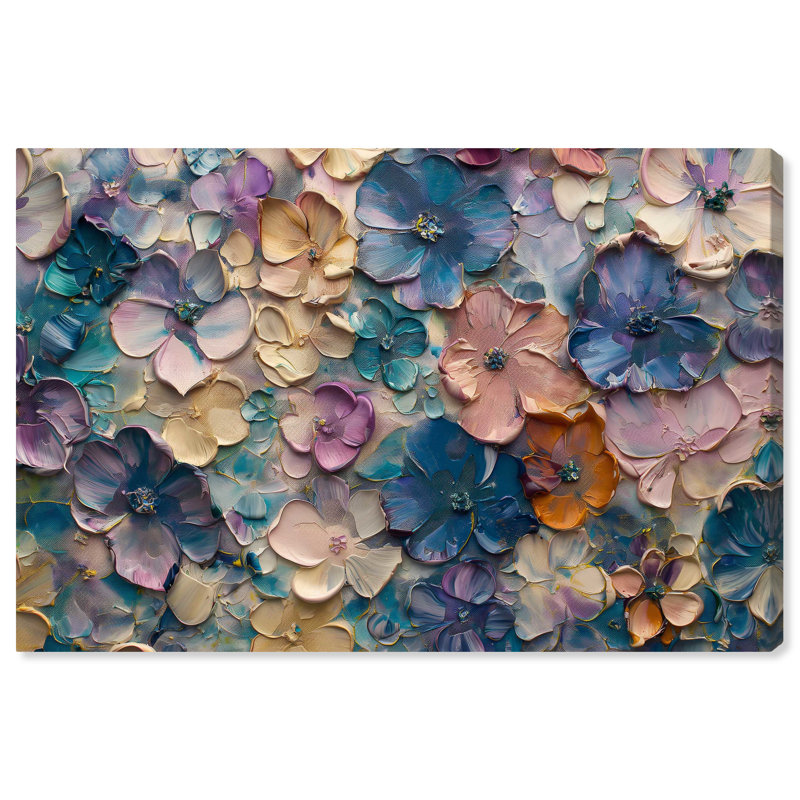 Art mural coloré Jewel Flowers par Art Remedy, Toile tendue, H 10 po x l 15 po